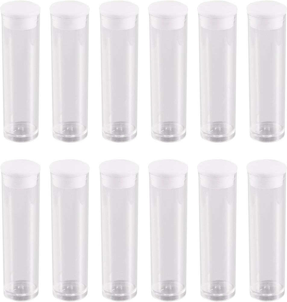 100Pcs Transparent Clear Plastic Small Empty Storage Tubes Bead Container Set