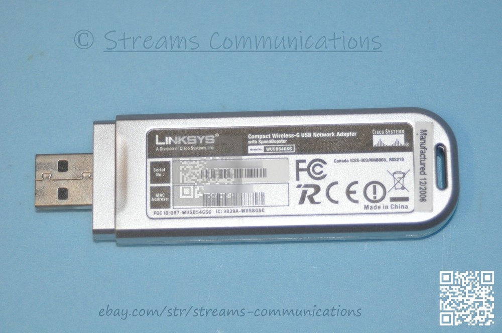 Cisco-Linksys Compact Wireless-G USB Network Adapter w/ SpeedBooster