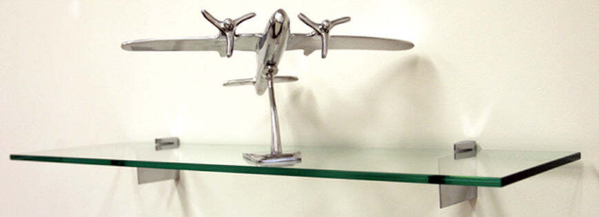 Raven Glass Shelf 10" X 48" in Chrome