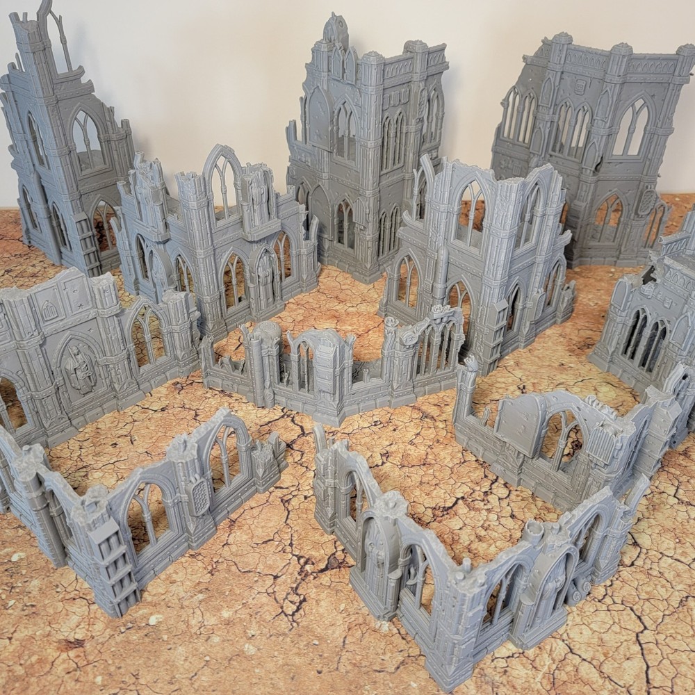 Wargame Terrain SetA 28mm Sci-Fi Tabletop Gothic Building Ruin