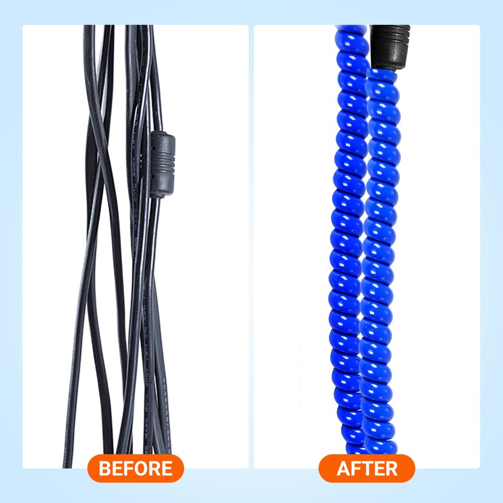 1m Length Cable Spiral Wrap Cable Management Solution to Organize Cords 2pcs