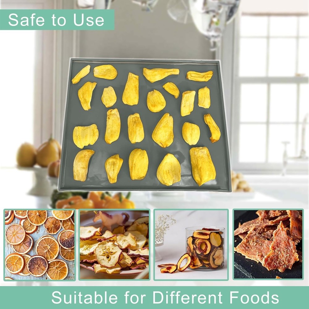 Silicone Dehydrator Sheets Nonstick Fruit Leather Trays for Dehydrator 6pcs