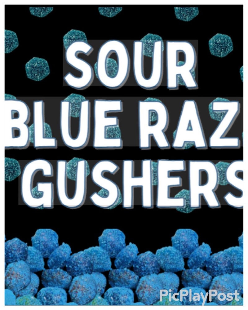 Sour Blue Raspberry Gushers 4x6 Bag