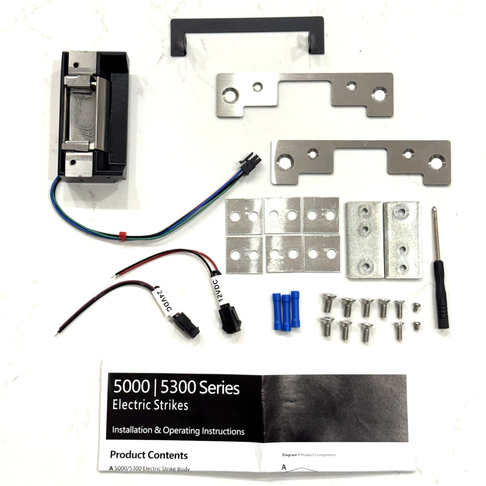 5000C-630 Electric Strike 12V 24V Complete Pac 5000C Series Satin Hollow Frames