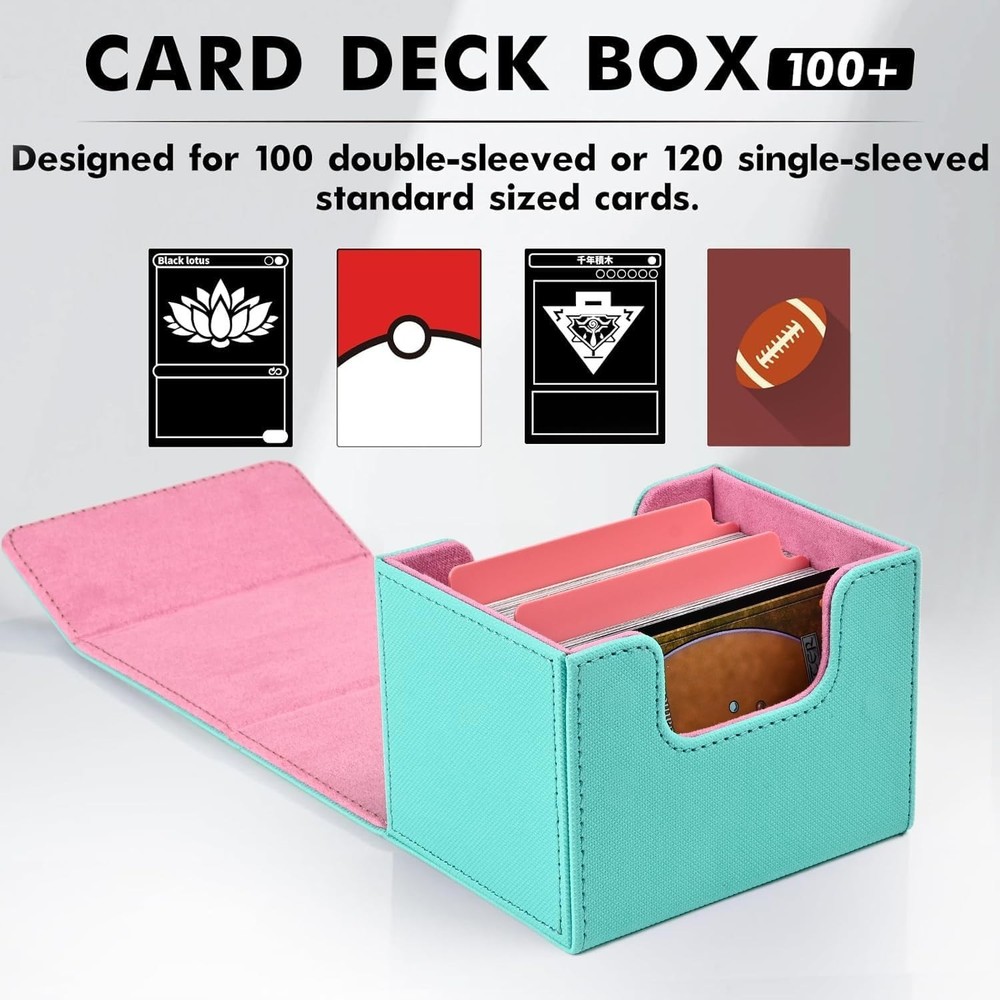 MTG Deck Box with Commander Display Window, Fits 120+ Double-Sleeved Cards, Stro