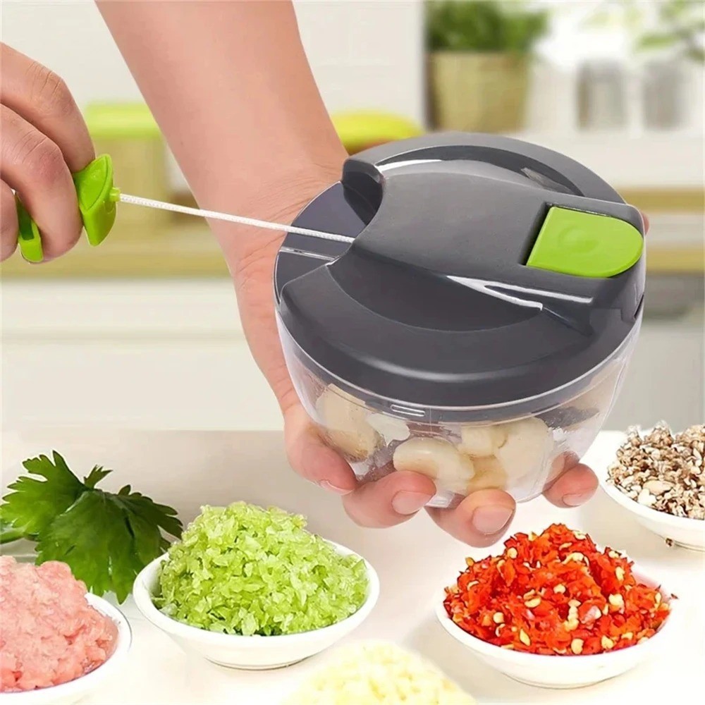 Mini Manual Hand Food Chopper Portable Pull String Vegetable Garlic Grinder