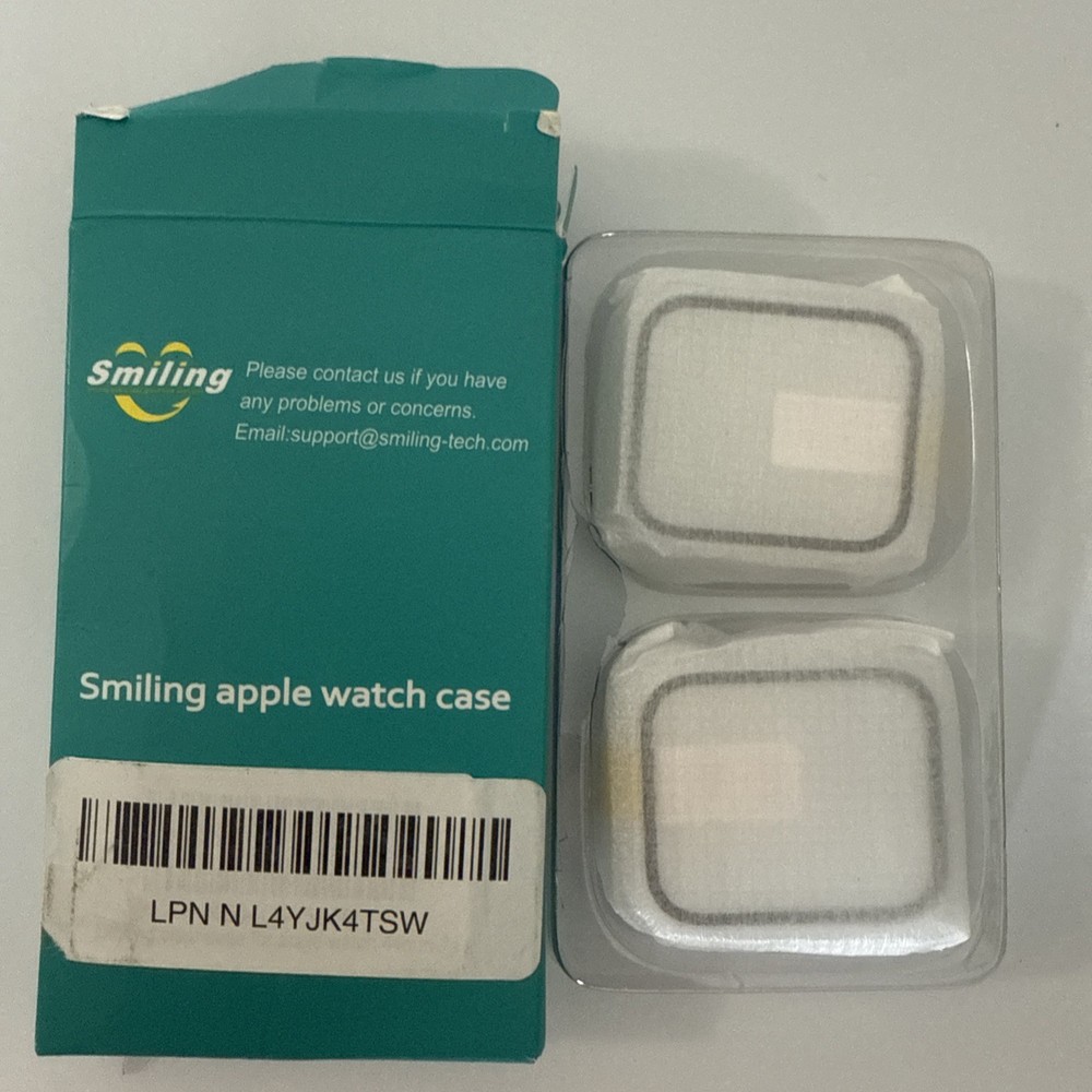 Smiling Apple Watch Case, Clear 44mm, 2 Pack