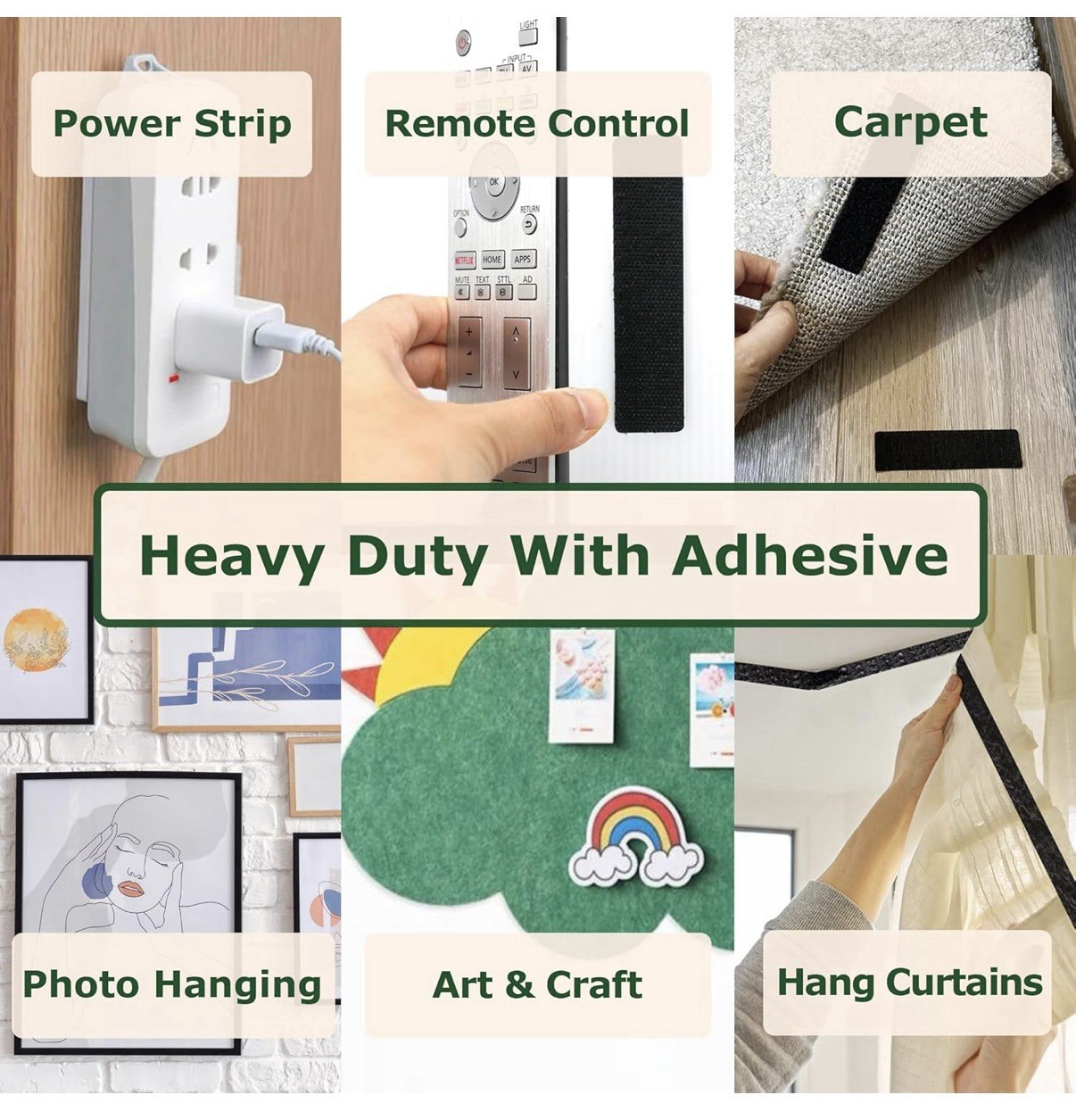 30 Feet Strong Nylon Self-Adhesive Hook and Loop Tape 3/4” Wide Tape.