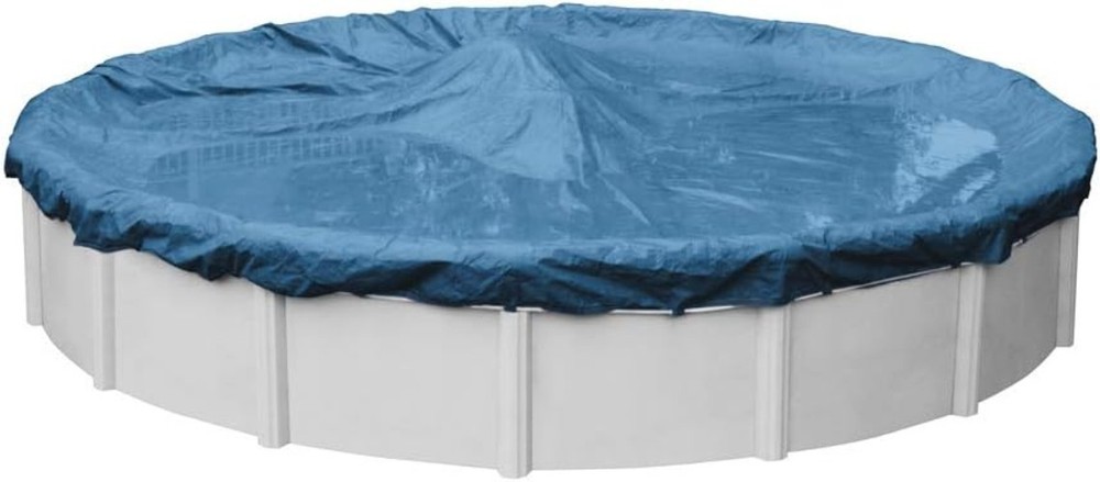 24 ft Heavy Duty Winter Pool Cover - 28 ft with 4 ft Overlap, Solid Construction