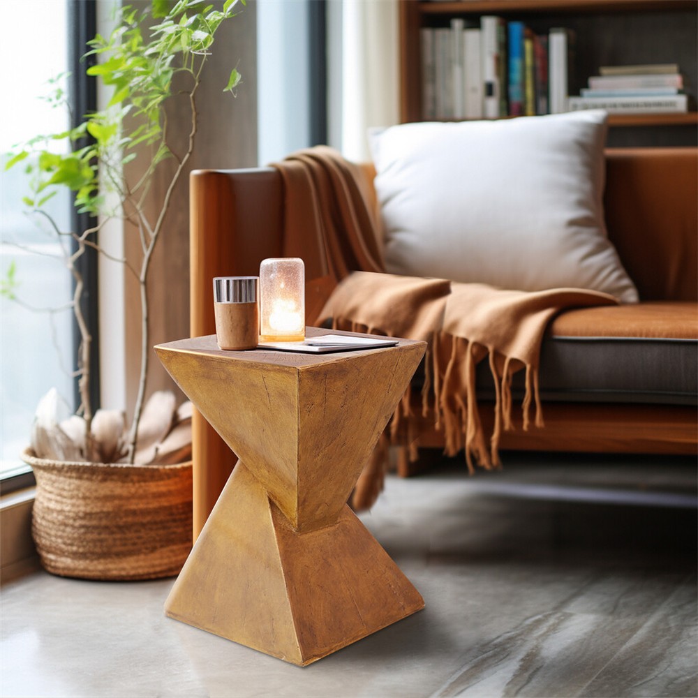 Twist Table Teak Root Shape Stool Pedestal Concrete Accent Table Coffee End Desk