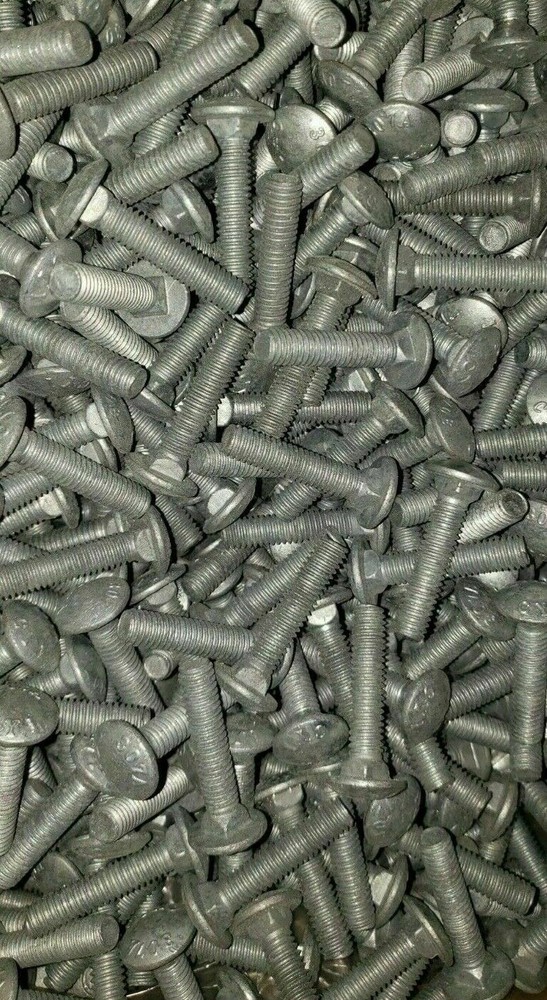 75 Piece Galvanized Assembly 1/2"-13 Carriage Bolts, Flat Washers & Nuts