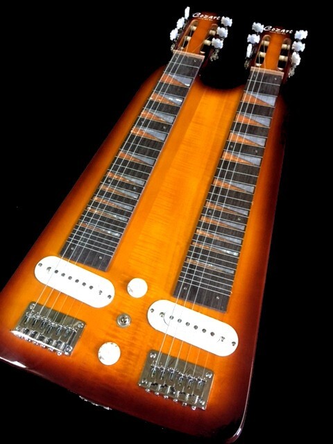 CUSTOM DOUBLE NECK 6/6 WESTERN SWING SUNBURST ELECTRIC LAP STEEL GUITAR