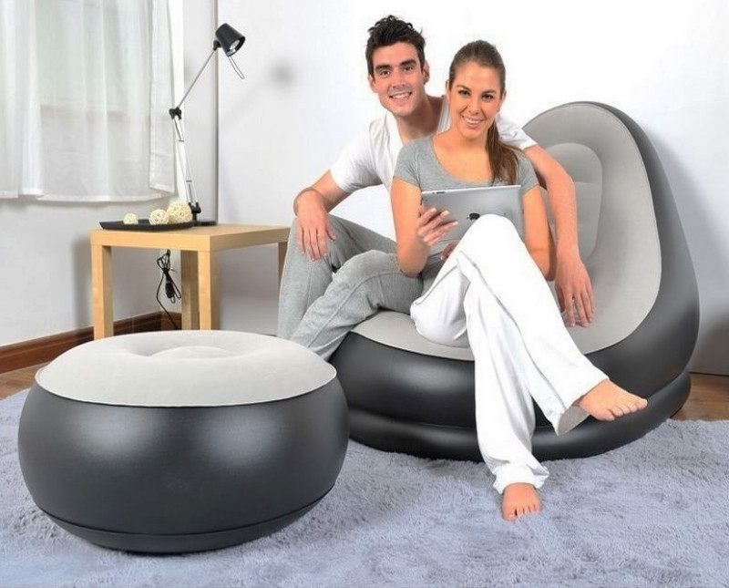 JILONG~DELUXE MODERN PORTBLE LOUNGER~OTTOMAN FOOT STOOL~GAME CAUCH SOFA SEAT SET