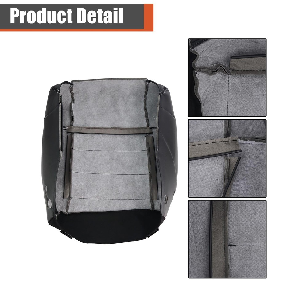 Front Driver Passenger Seat Cover Black Artificial Leather for 2007-2012