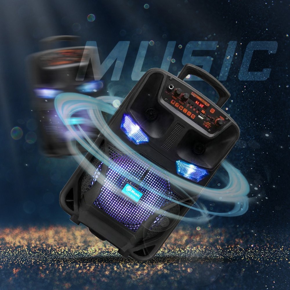 Portable Bluetooth Speaker Subwoofer Remote Control Built-in Micr Rechargeable