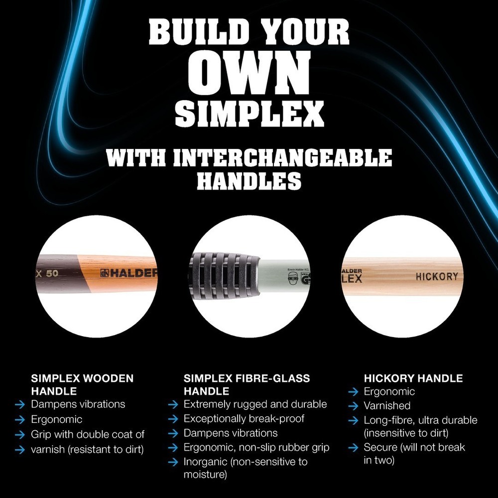 Halder 3026.050, Simplex Mallet with Black Rubber & Red Plastic Inserts