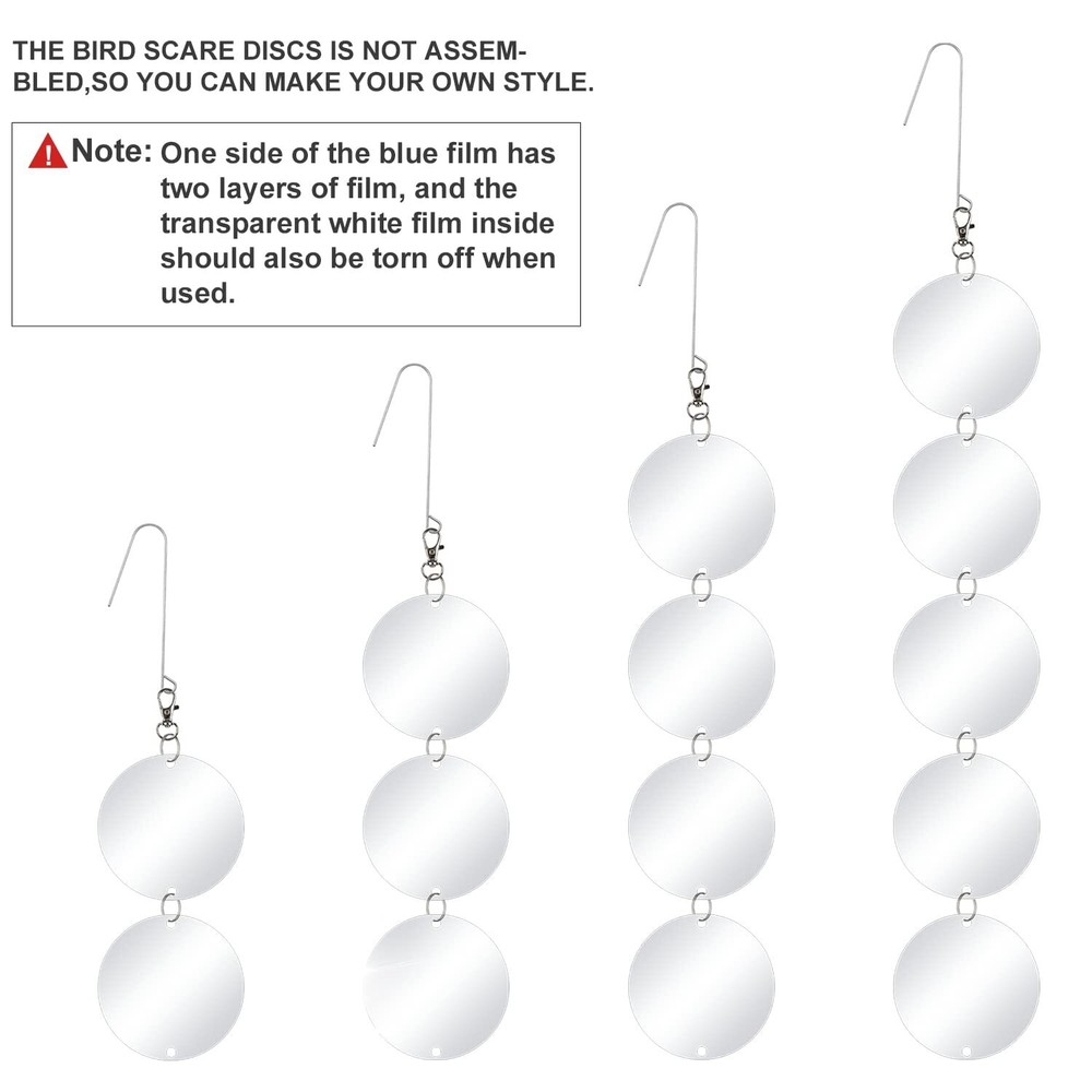 30 Pack Bird Scare Discs Set- Highly Reflective Double-Sided Bird Reflectors
