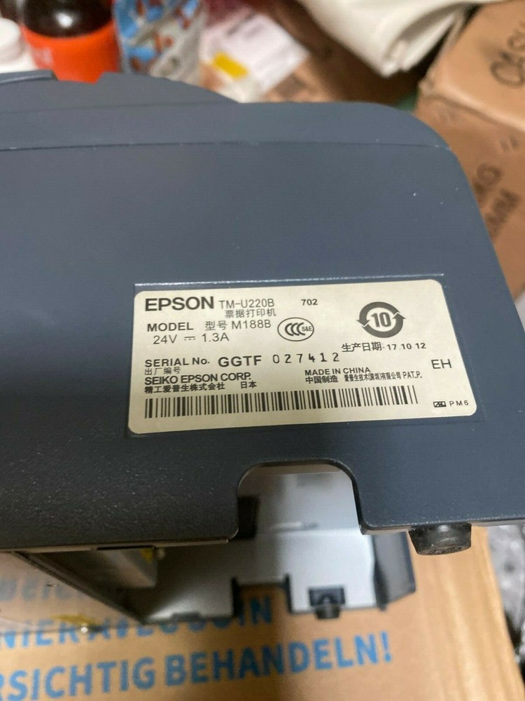 EPSON TM-U220B Ethernet KITCHEN RECEIPT POS PRINTER POWER SUPPLY Auto-Cut