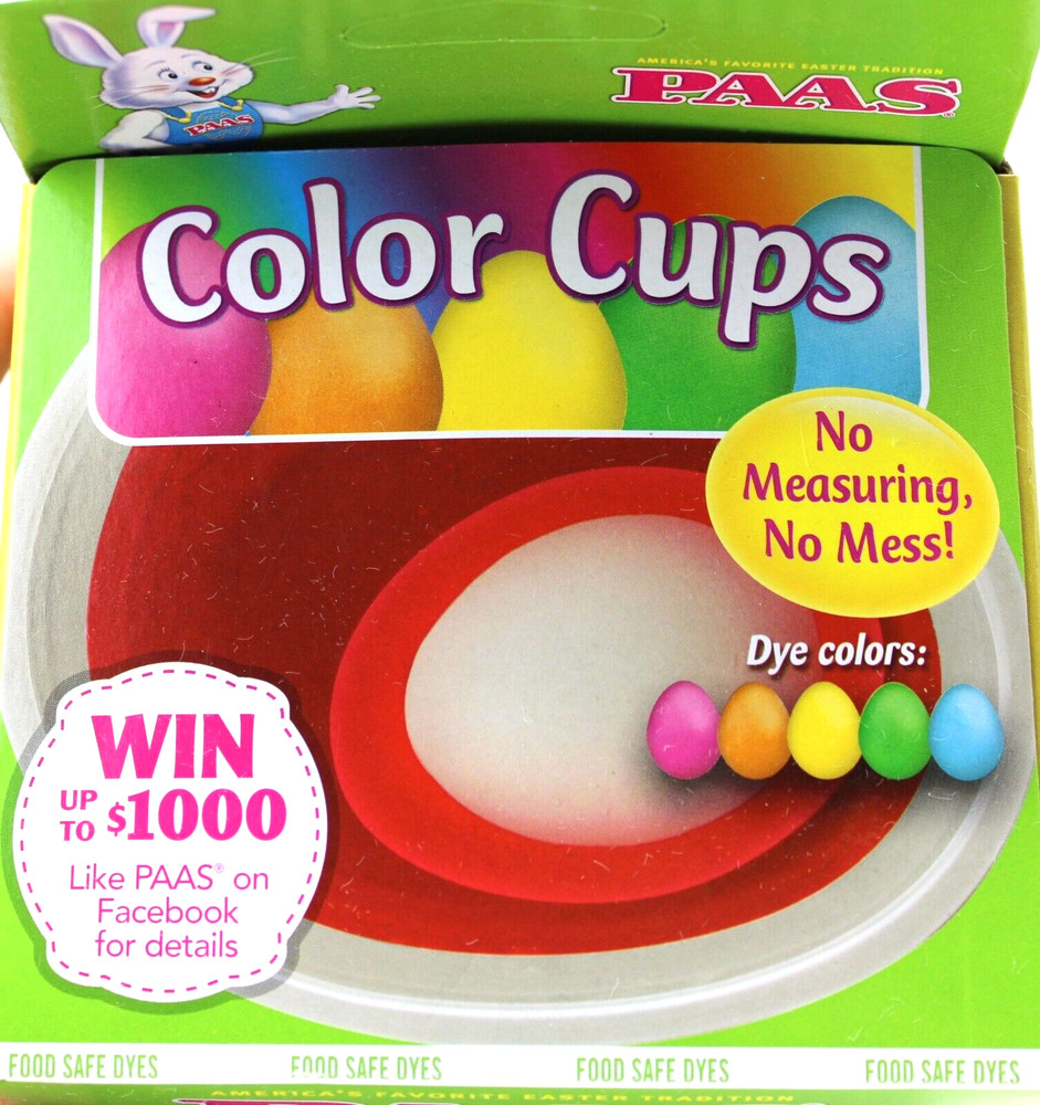 PAAS Easter Egg Dye Kit 5 Dye Tablets/Color Cups 1 Magic Crayon 1 Egg Dipper