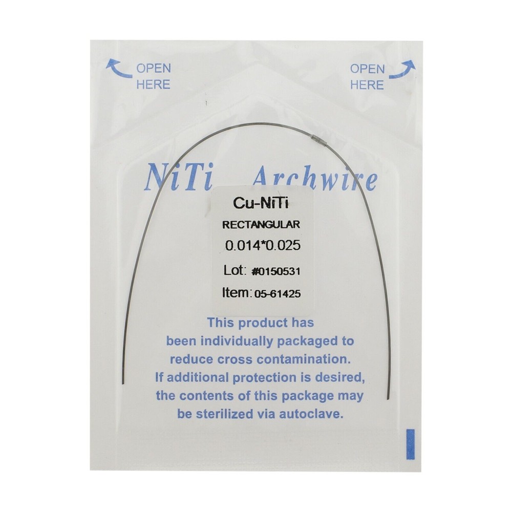 Dental Orthodontic Super Elastic Arch Wire Cu-NiTi Rectangular Stop Preformed
