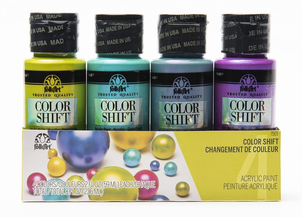 FolkArt , Multi-Surface 4 Bottle Acrylic Paint Set, 2oz, Color Shift Colors, ...