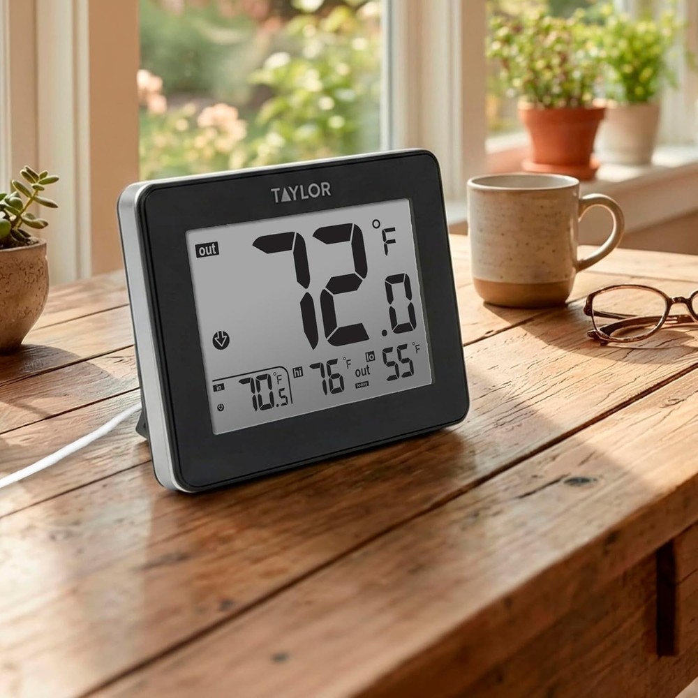Wired Digital Indoor Outdoor Thermometer Led Display, Wired Probe Sensor