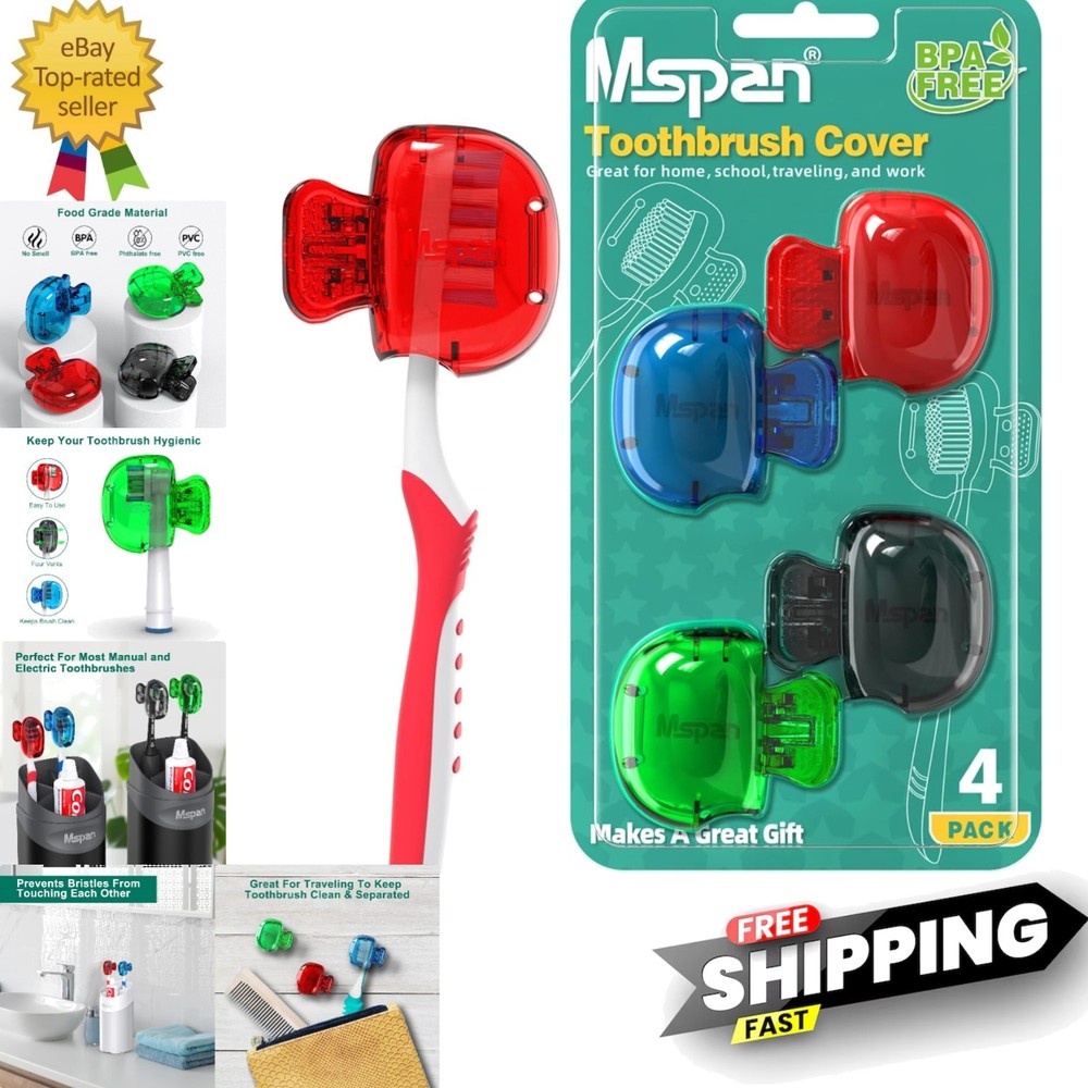 Toothbrush Head Cover Cap: Toothbrush Protector Brush Pod Case Protective Pla...