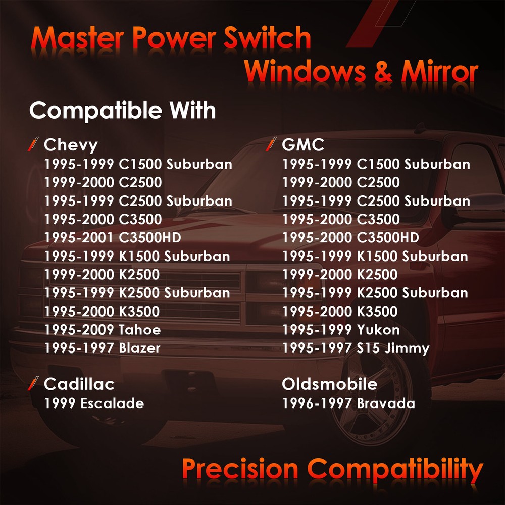 Master Power Window & Mirror Switch Control Fits Chevy GMC C/K 1500-3500 Yukon