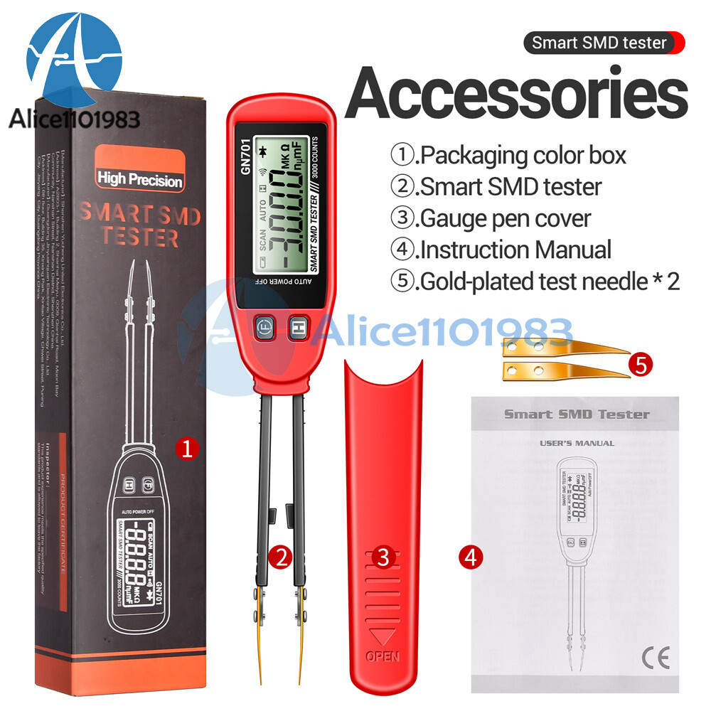 SMD Tester Resistance Capacitance Meter Multimeter Professional Component tester