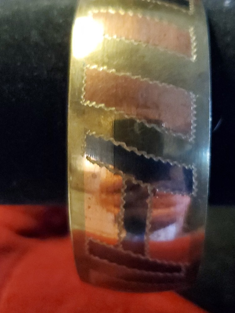Three Tone Vintage Cuff Bracelet
