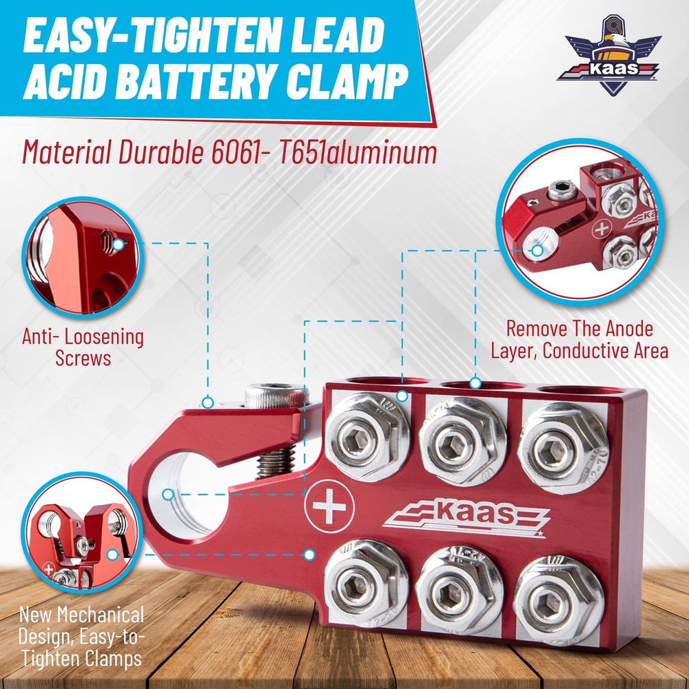 Kaas Battery Terminal Connectors, Colored Anode Top Post Terminal,...