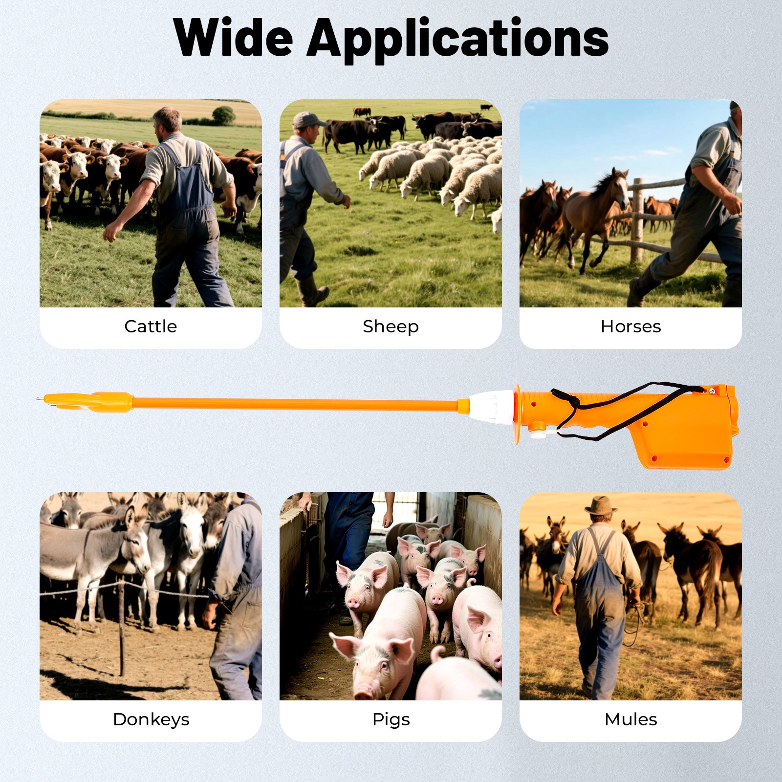 9000V Rechargeable Hot Shot Cattle Prod Stick Electric Shock Livestock Prodder