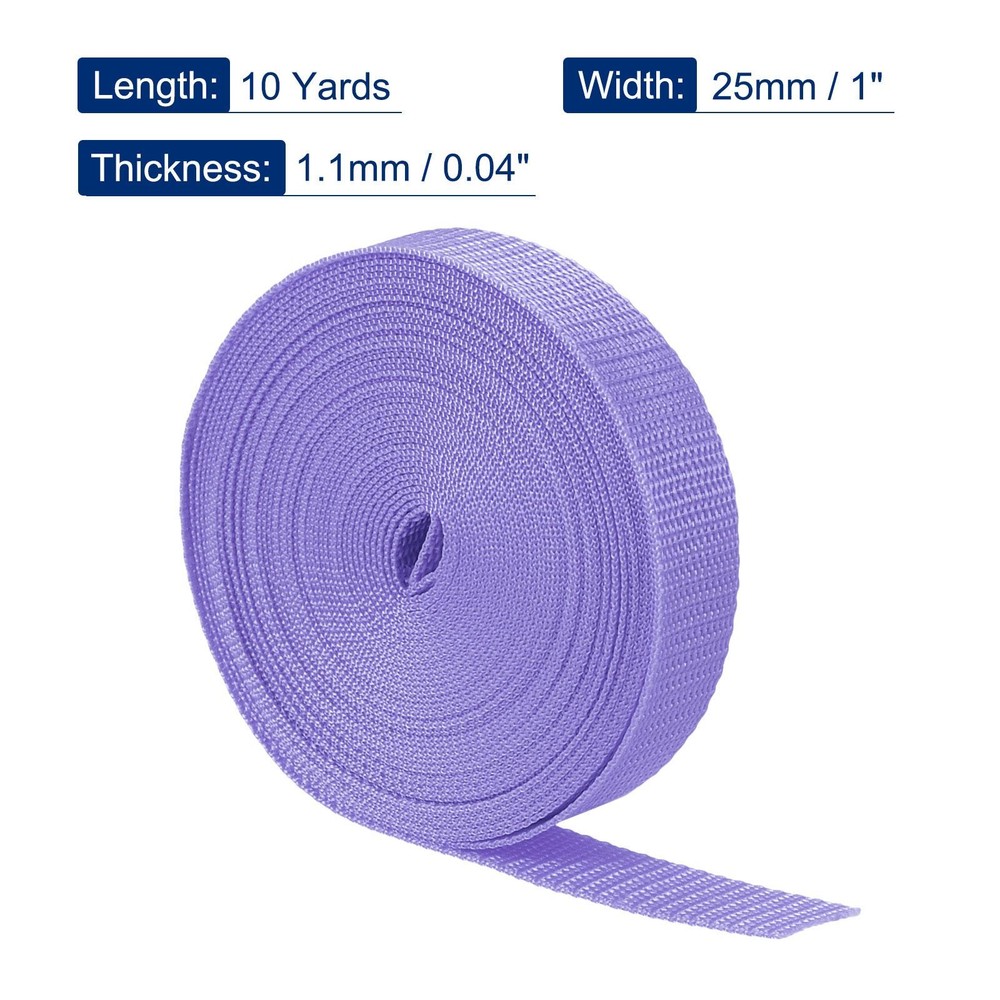 Lightweight Polypropylene Webbing Strap 1" 10 Yards Purple Strapping