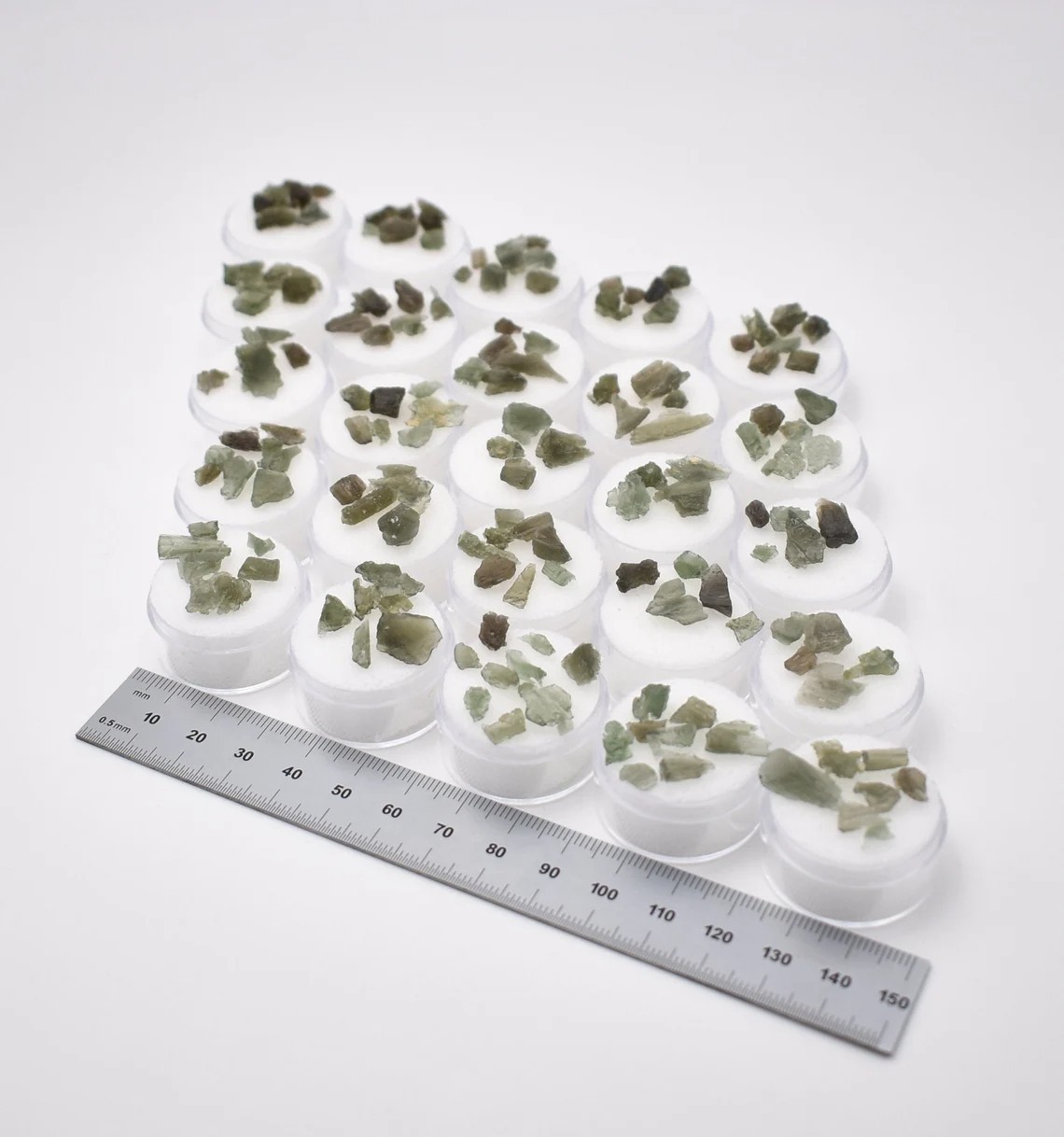 Raw Moldavite 1 gram LOT in Gem Jar Genuine Czech Republic Natural Raw Moldavite