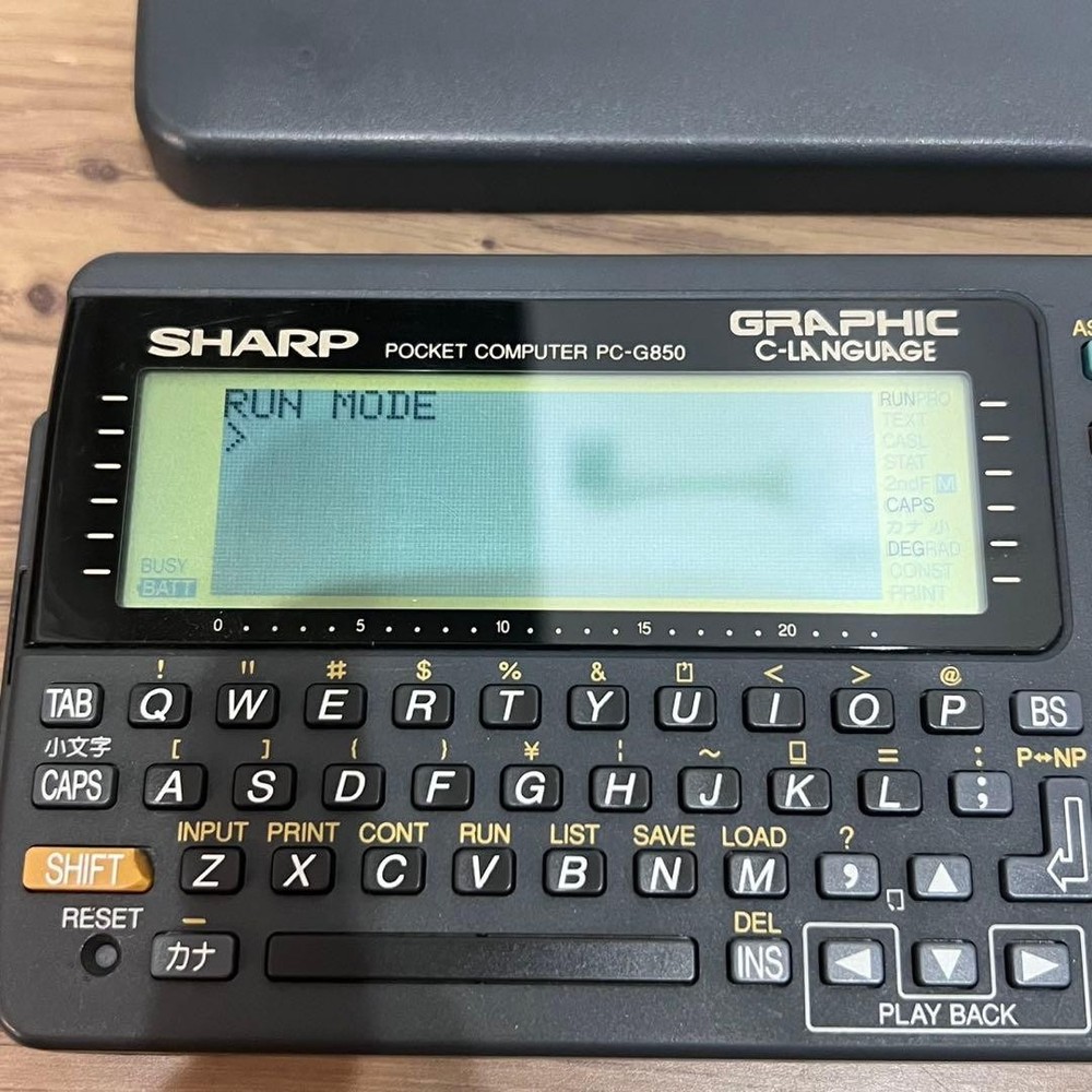 SHARP PC-G850 Pocket Computer GRAPHIC C-LANGUAGE key LCD Tested Collector