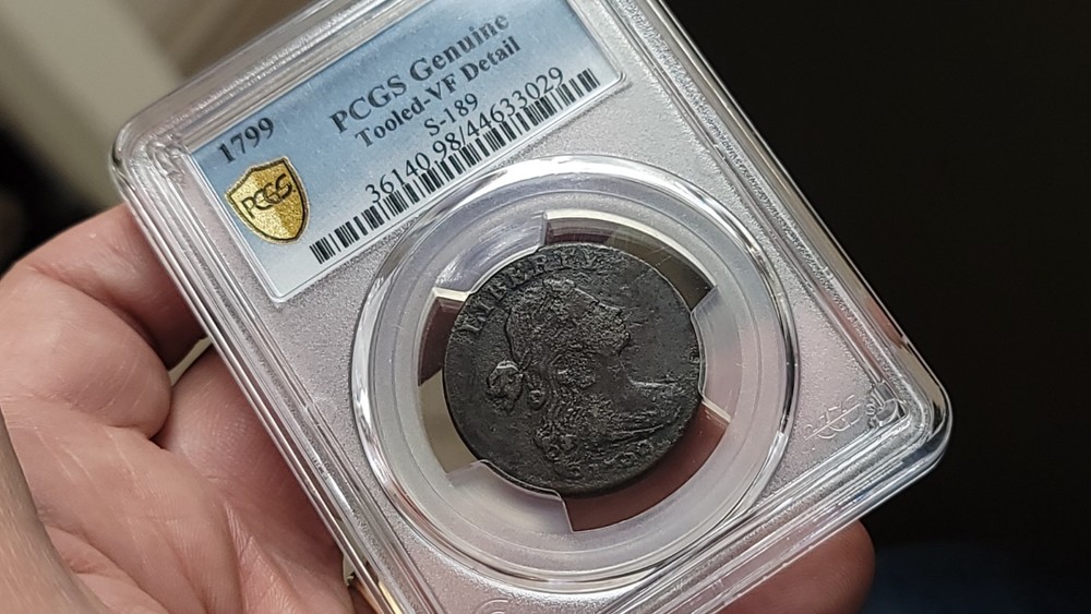 1799 S-189 Draped Bust Large Cent 1C PCGS VF Detail Tooled Better Date