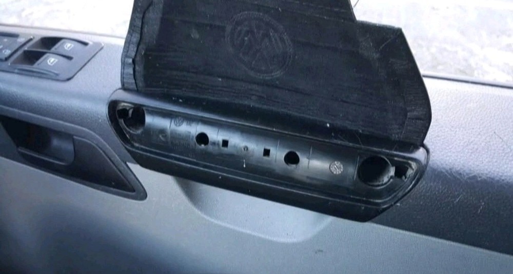 T5 & T5.1 Leather Inner Door Pull Handle Cover with GREY stitch.