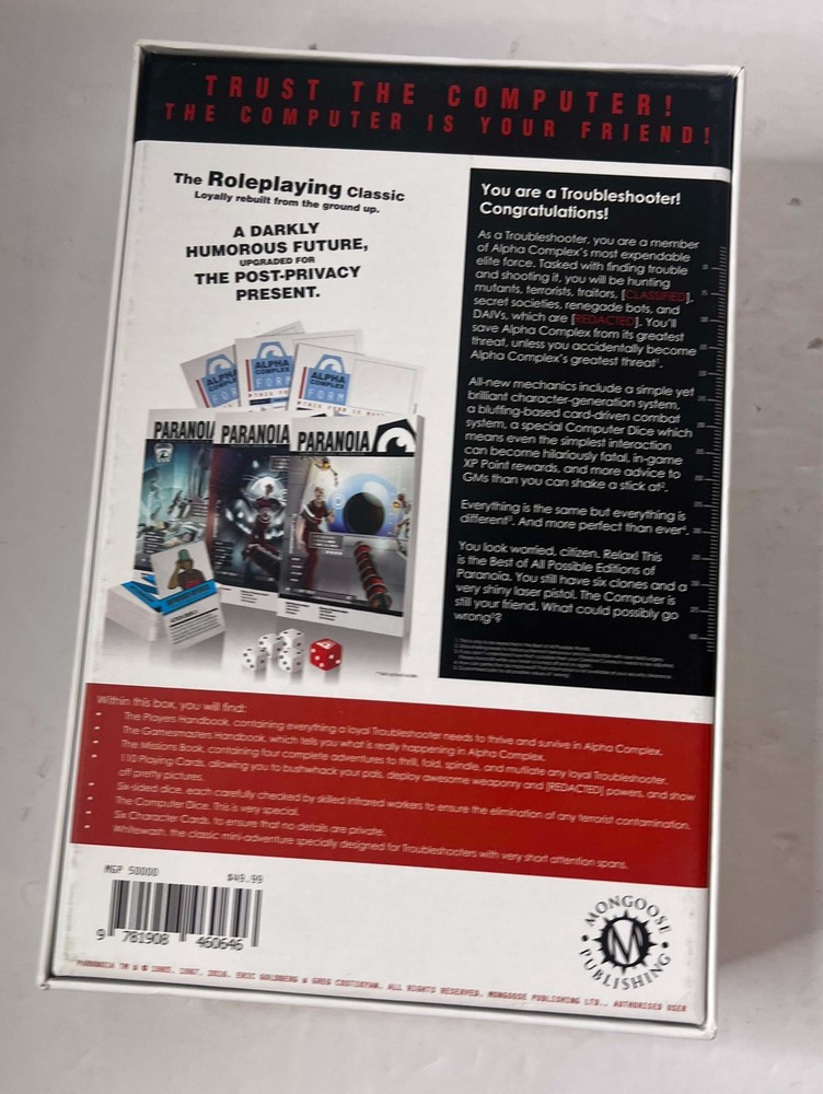 Paranoia Red Clearance Edition Box Set Mongoose Publishing