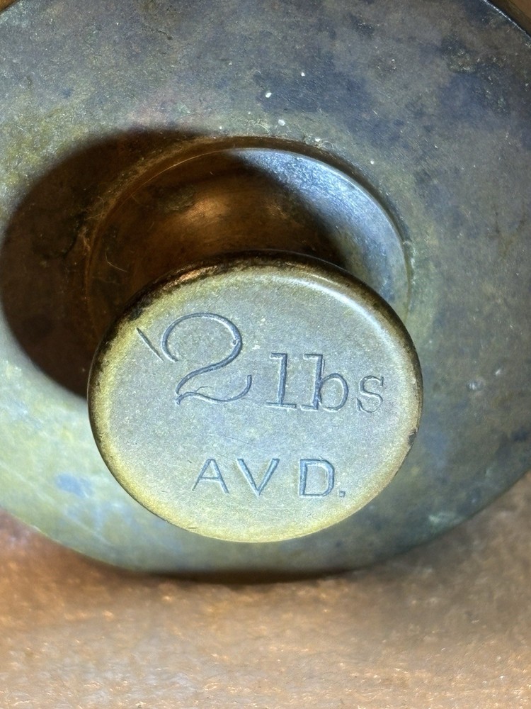 AVD W & T Avery - England Solid Brass 2lb. Vintage Scale Weight