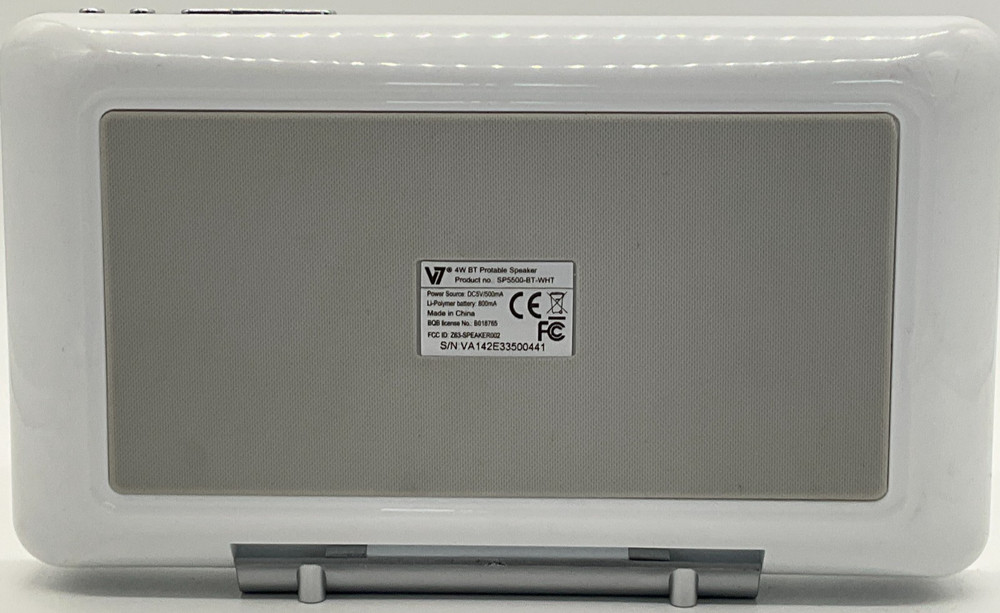 V7 SP5500-BT-WHT-9NC Bluetooth Wireless Speaker - White