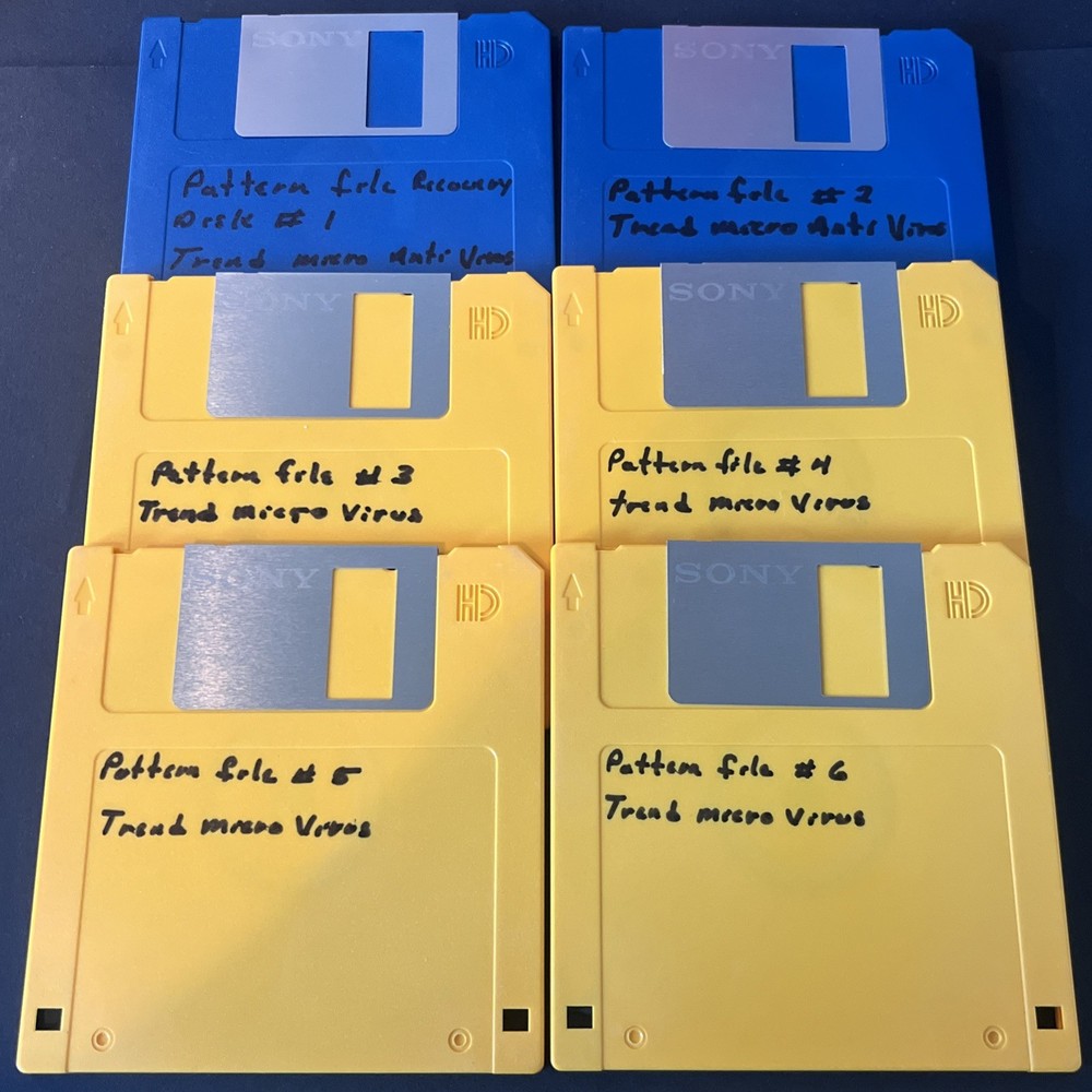 Vintage Trend Micro Antivirus Floppy Disk Pattern File 1-6 Untested Contents