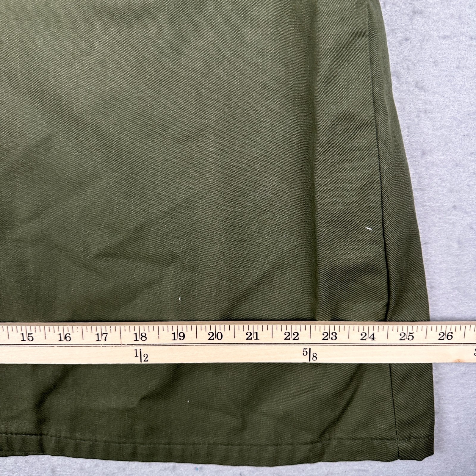 Vintage Military Utility Shirt Mens 17.5 Fits XL OG 507 Vietnam Era Dura Press