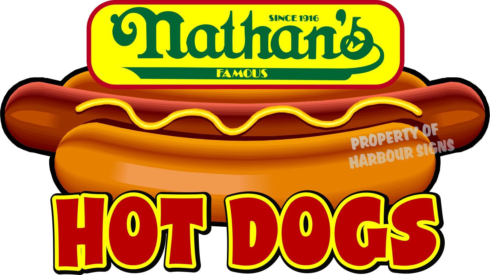 Nathan's Hot Dogs 14" Hotdogs Restaurant Concession Food Truck Vinyl Sticker