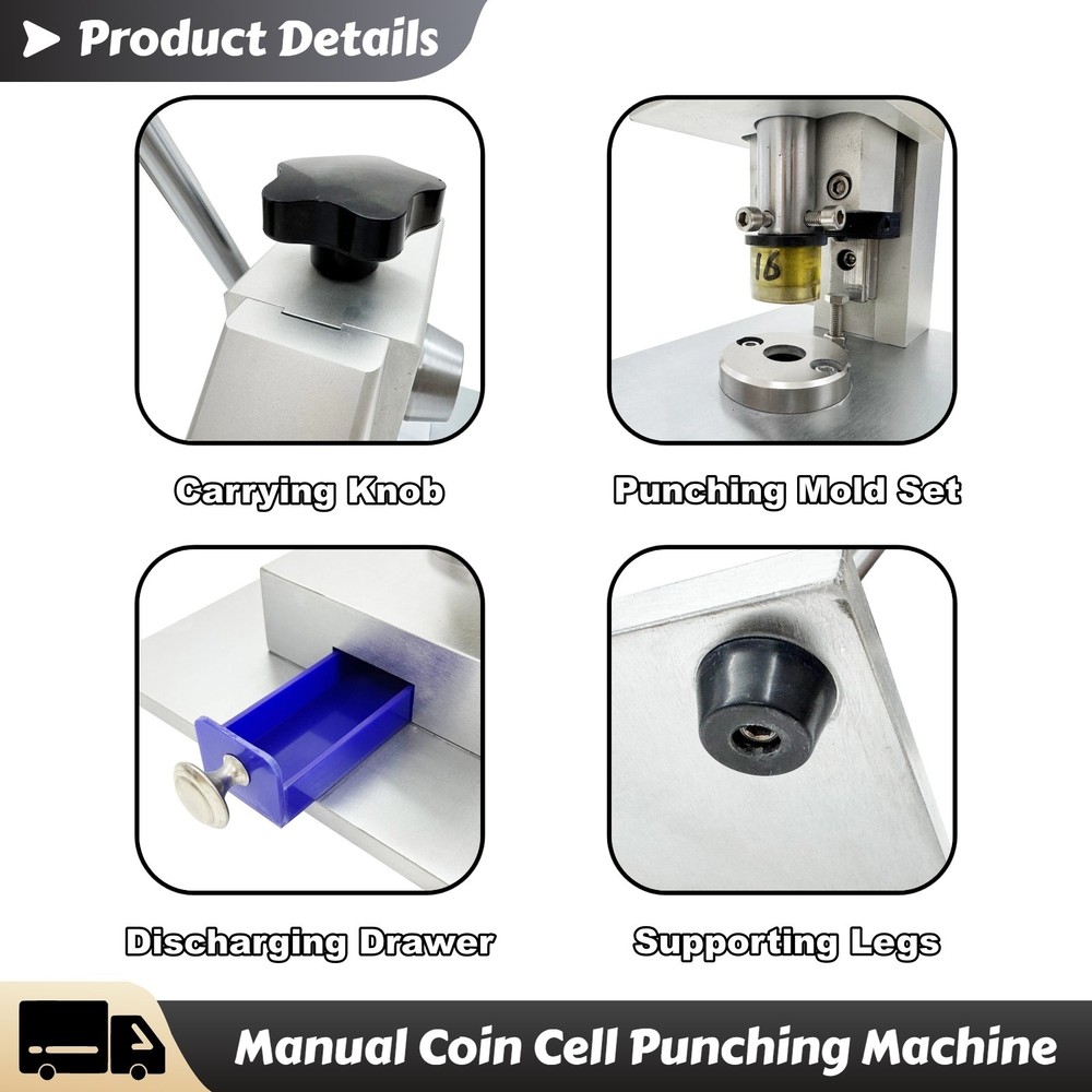 Precision Coin Cell Punching Machine Manual Puncher for Button Battery