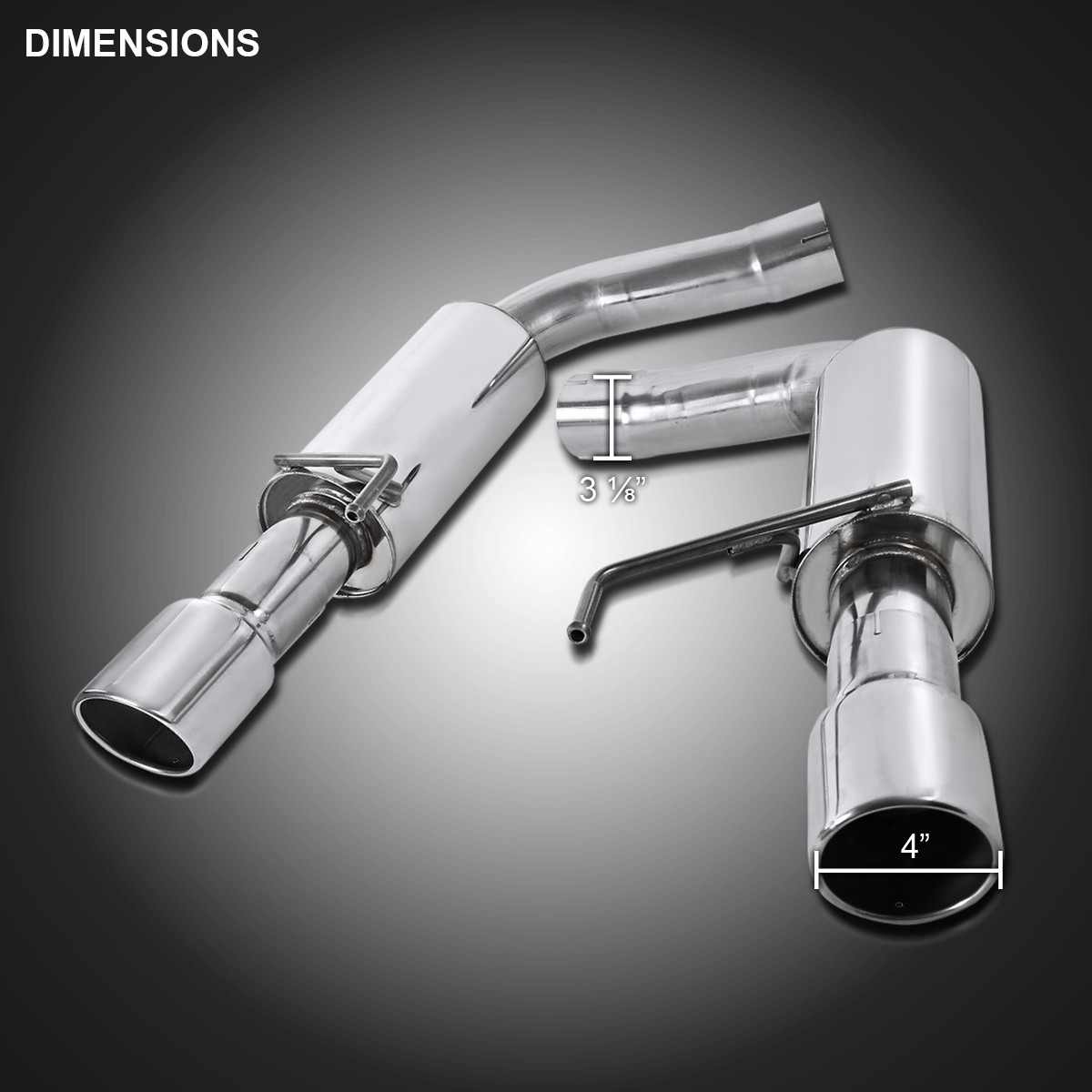 Fits 2015-2021 Mustang 2.3L EcoBoost Stainless Steel Dual Catback Exhaust System