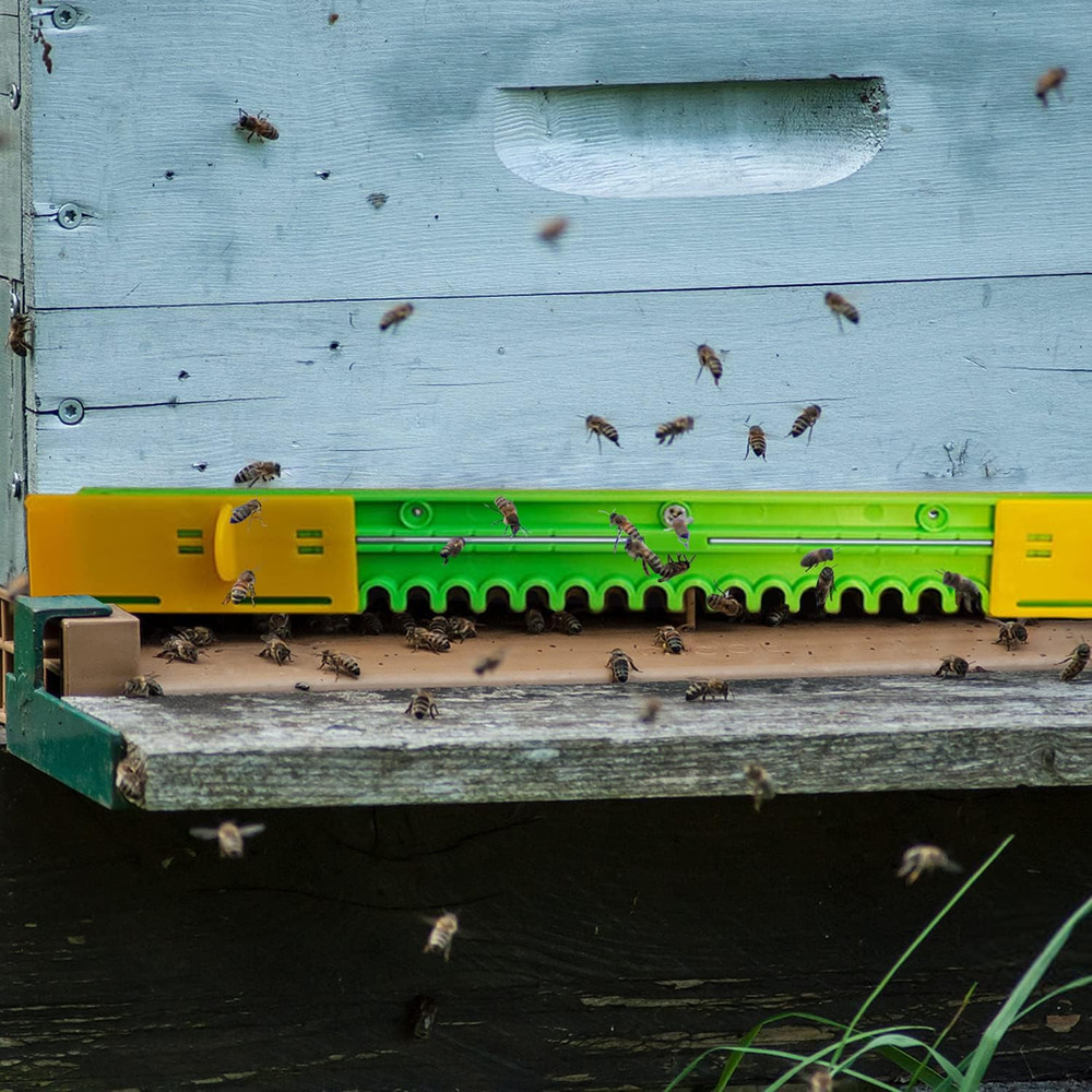 Bee Hive Entrance Reducer 6 Pack, Adjustable Plastic Mouse Guard, 10 Frame