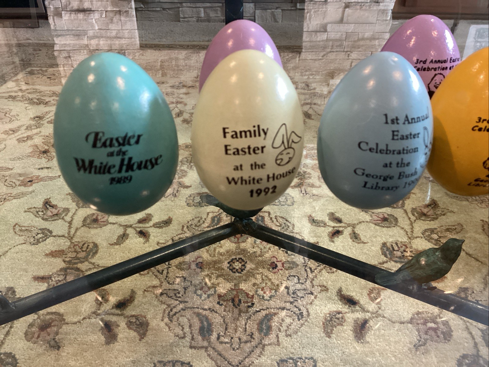 (7) George & Barbara Bush 3 White House Easter Eggs & 4 Bush Library See Listing