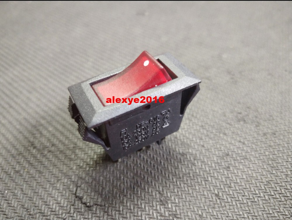 1PCS HF HF-616 Switch 3 Pins ON-OFF 2 Positions Red Lamp Button Maintained