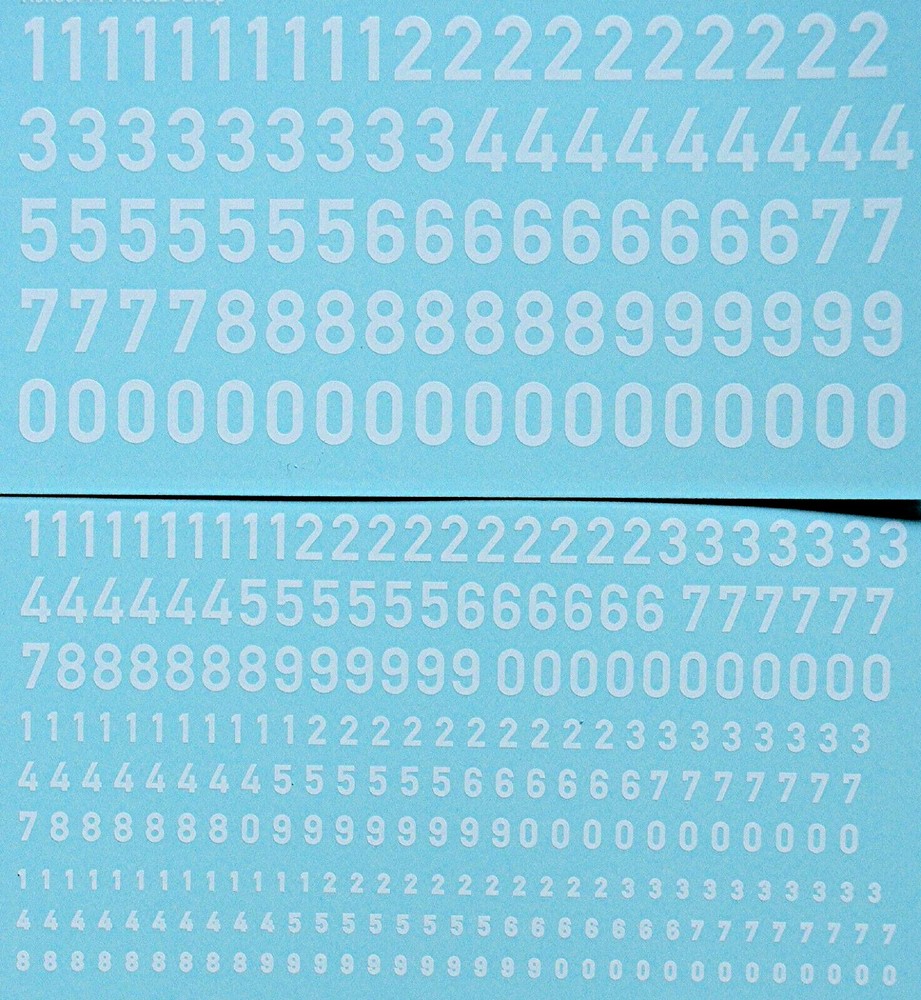 White Numbers 1:32 Decal Decals