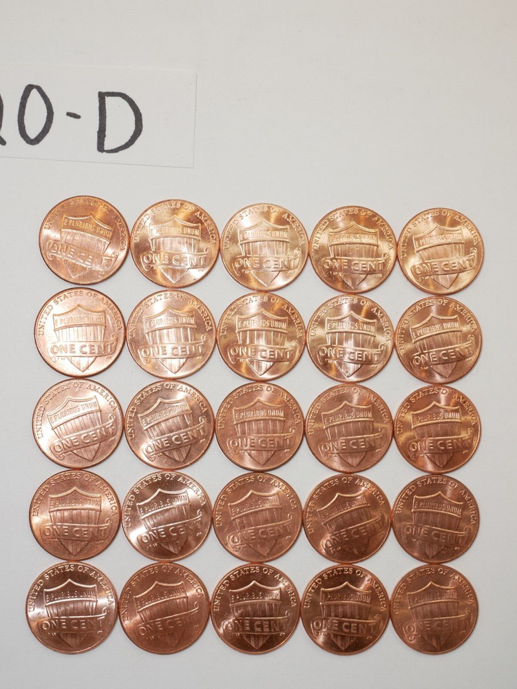 2020-D BU CENT ROLL SOLID DATE = 50 LINCOLN SHIELD PENNIES (8+ ITEMS SHIP FREE)